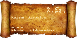 Kaizer Szabolcs névjegykártya