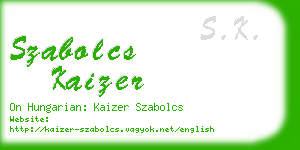 szabolcs kaizer business card